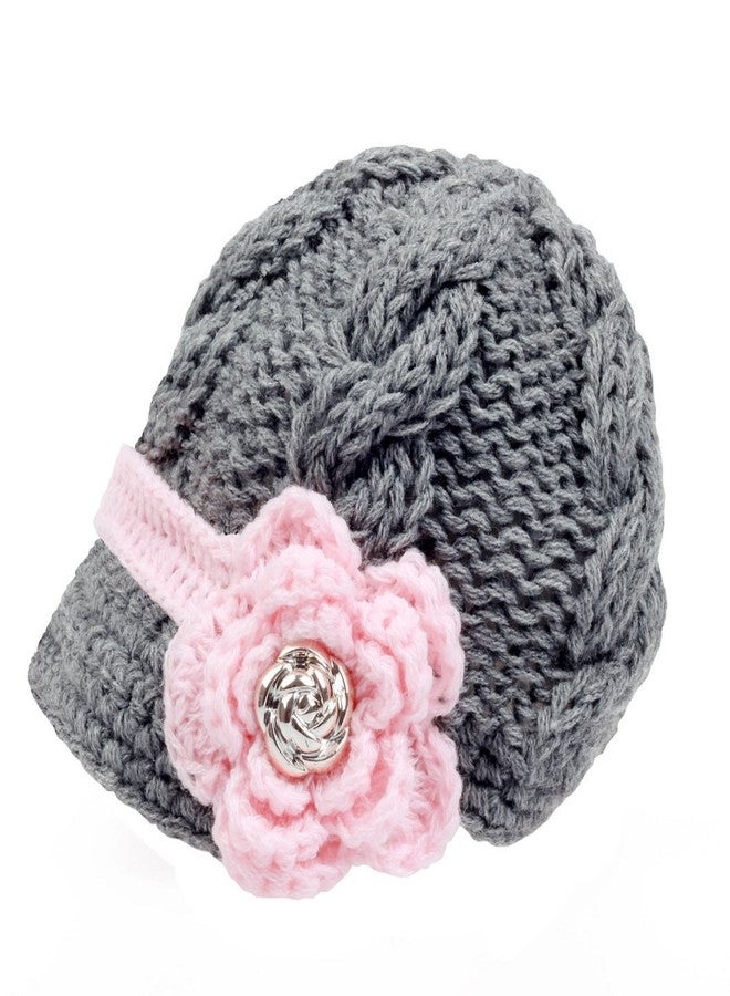 zefen قبعة كروشيه محبوكة يدوياً من Bestknit، مقاس صغير، رمادي، للأطفال حديثي الولادة والرضع. - Image 1